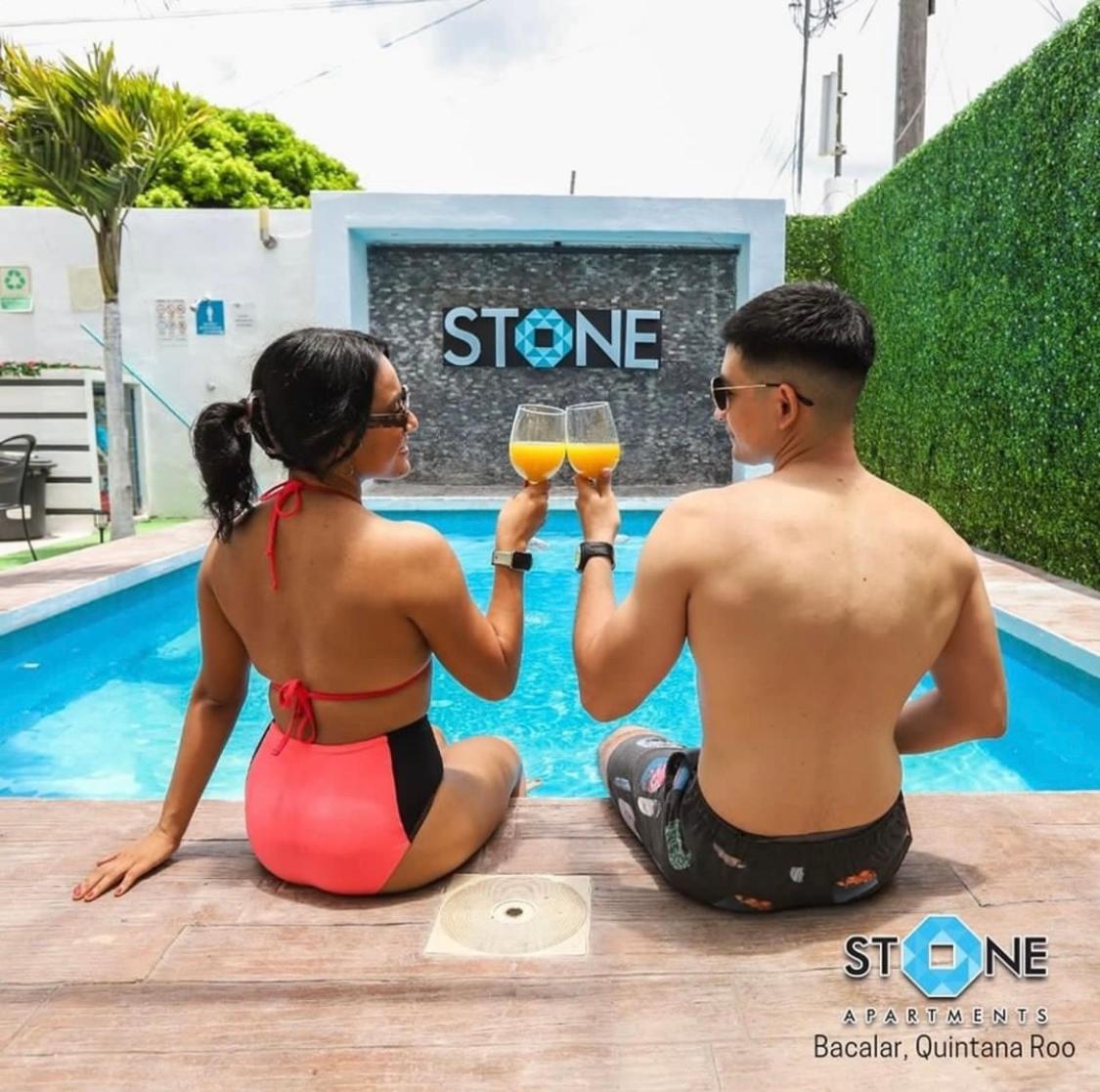 Stone Aparments Hotel Bacalar Buitenkant foto